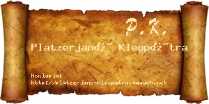 Platzerjanó Kleopátra névjegykártya